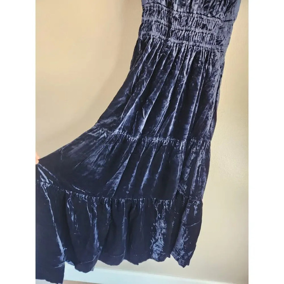 NWT Anthropologie The Somerset Maxi Dress Velvet Edition Size XXS Navy #NA414 - Picture 8 of 11